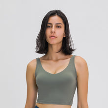 Load image into Gallery viewer, Longline Tank Top with Built In Bra