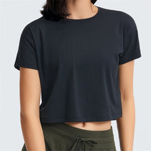 Load image into Gallery viewer, Lightweight Brushed Loose Fit Crop Top T-shirt
