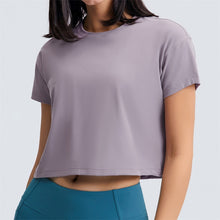 Load image into Gallery viewer, Lightweight Brushed Loose Fit Crop Top T-shirt
