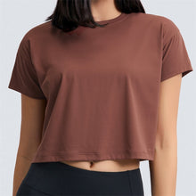 Load image into Gallery viewer, Lightweight Brushed Loose Fit Crop Top T-shirt