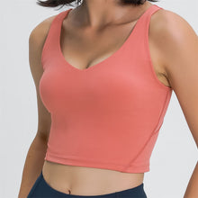 Load image into Gallery viewer, Longline Tank Top with Built In Bra