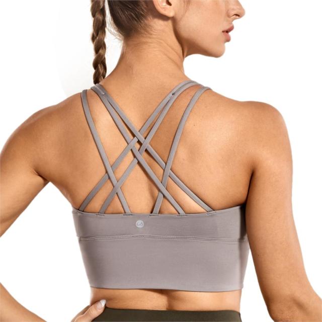 Strappy Yoga Bra Top (Medium Support) (Solid Colors)