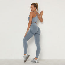 Load image into Gallery viewer, Seamless Bra Top &amp; High Waist Leggings Athleisure 2-Piece Suit
