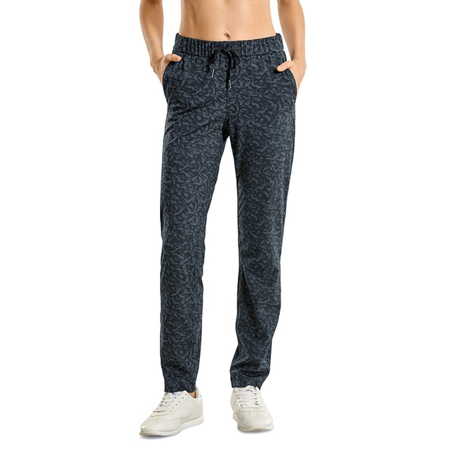 Drawstring Athletic Track Pants with Pockets - 31 inches