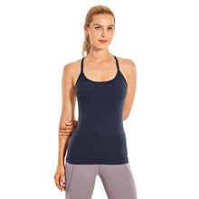 Load image into Gallery viewer, Racerback Camisole Tank Top with Built in Bra
